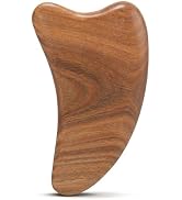 Moreinday Wooden Gua Sha Tool for Face, Guasha Facial Tool Reduce Puffiness | Green Sandalwood Gu...