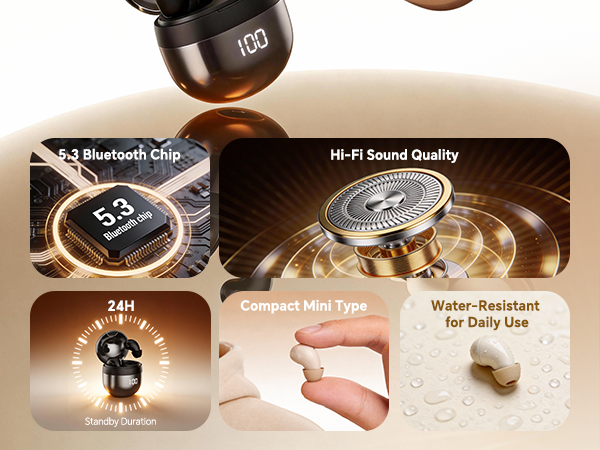 Compact mini type bluetooth 5.3 Waterproof Ear Buds
