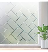 rabbitgoo Window Privacy Film, Frosted Glass Decorative Static Cling Sticker Sun Blocking Vinyl C...