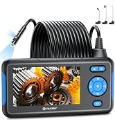 T TAKMLY Endoscope Camera with Light, Dual Lens 1080P Industrial Borescope with 8 LED Lights, 4.3...