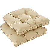 downluxe Outdoor Chair Cushions, Waterproof Tufted Overstuffed U-Shaped Memory Foam Seat Cushions...