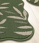 Scalloped Kitchen Rugs with 3D Leaf Pattern