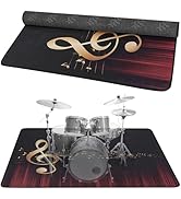 4Ft x 5.3Ft Drum Mat Drum Carpet Tightly Woven Fabric with Non-Slip Grip Bottom Drum Rug for Bedr...