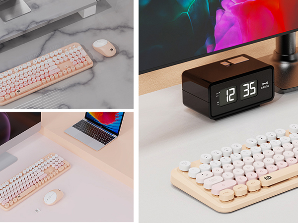 aesthetic wireless keyboard and mouse