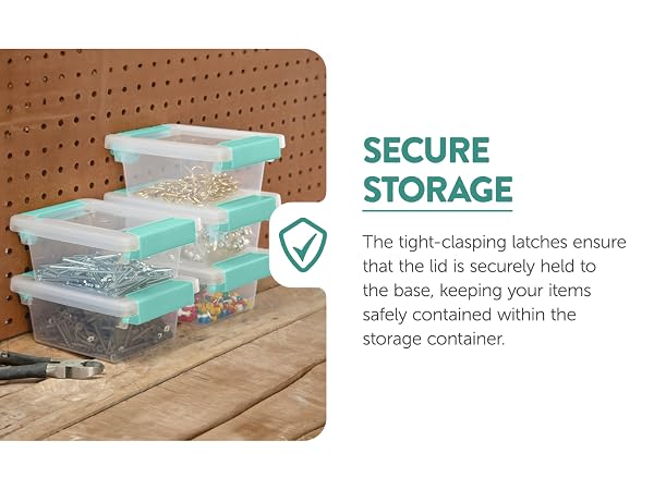 Sterilite MINI Plastic Stackable Storage Bin w/ Clear Latch Lid, Clear (12 Pack) Car B m
