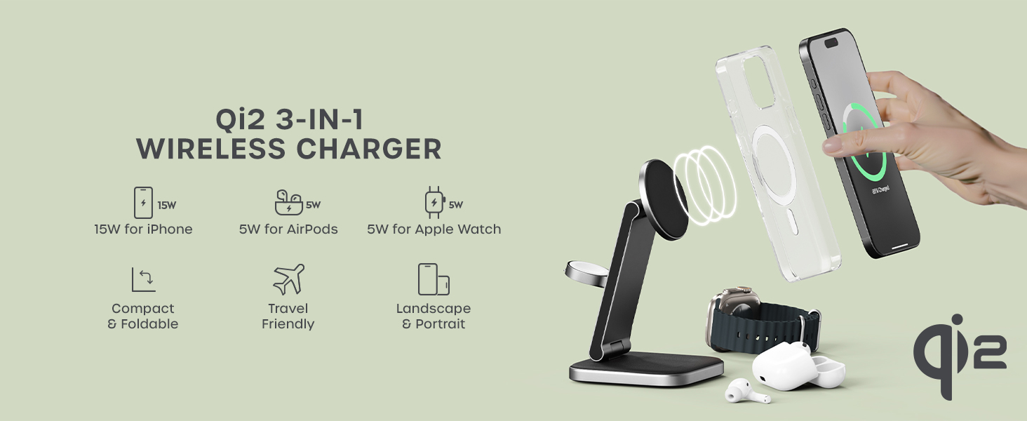 Qi2 3-in-1 Wireless Charger