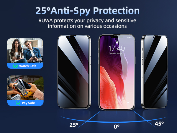 anti-spy screen protector privacy iphone 13 13pro 14 glass film