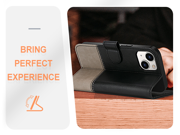 Case for iPhone 13 Wallet Case 6.1-inch, [RFID Blocking] [Card Slot] TPU Interior Protective Case