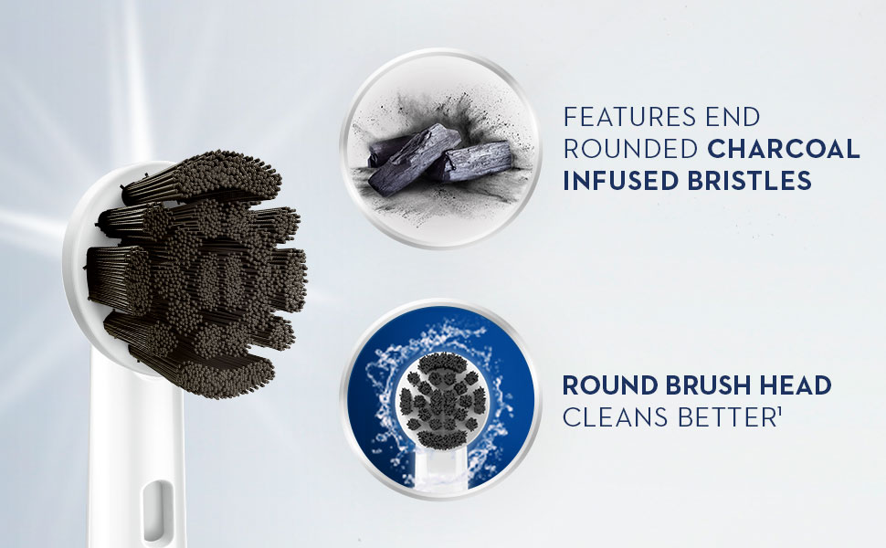 Features end rounded charcoal infused bristles