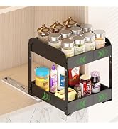 Across-Star Expandable Pull Out Spice Organization For Cabinet, 2-Tier Adjustable Spice Rack Orga...
