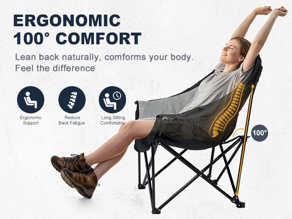 ergonomic 100° comfort. Lean back naturally, comforms your body.