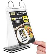 UKCOCO Standing Flip Menu Display Holder A6: PVC Clear Tabletop Sign Holder for Restaurants Coffe...