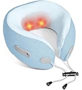 Yincook Electric Neck Massager,Portable Travel Pillow with Massage and Heat,Rechargeable Vibratin...
