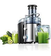 Juicer Machines, FOHERE 1000W Juicer Whole Fruit and Vegetables, Quick Juicing Easy to Clean, 75M...