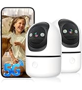 Gyliziex Indoor Security Camera 2 Packs, 2K 5G WiFi Baby/Pet/Dog/Nanny Cameras for Home Security,...