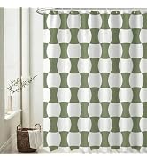 GKLEASG Sage Green Wave Checkered Shower Curtain, Vintage Boho Mid Century Modern Retro Aesthetic...