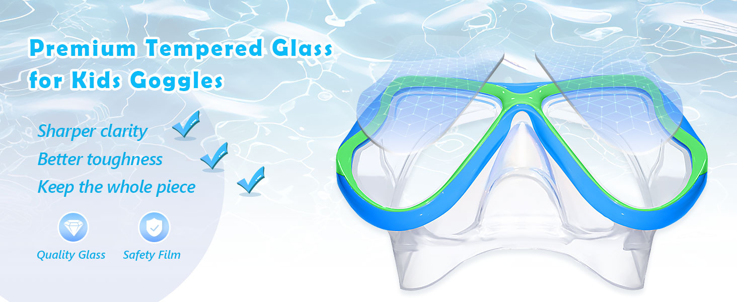 tempered glass kids swim goggles