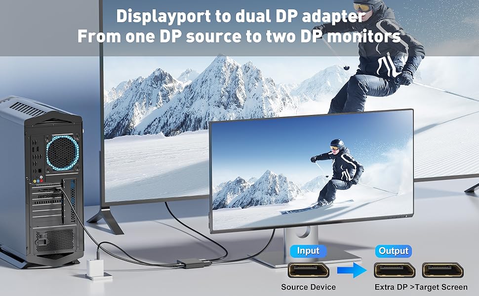 displayport to dual dp adapter