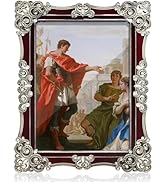 DUENPY 5x7 Metal Picture Frame Made of High Definition Glass for Wall or Tabletop Display Photo F...