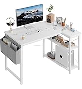 Grandder L Shaped Computer Desk with Reversible Shelves, 40 Inch Small Corner Desk with Storage B...