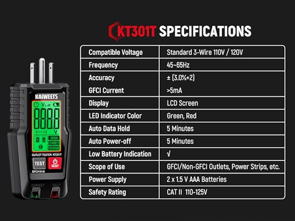 VOLTAGE TESTER KT301T