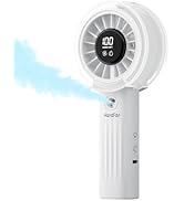 HandFan Upgraded Misting Fan with LED Display – Extreme Cooling Portable Handheld Fan with Water ...