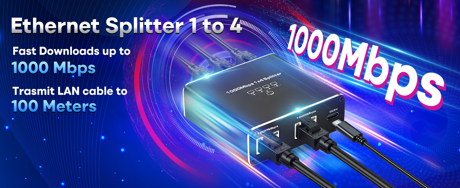 Ethernet splitter 1 to 4