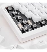 mintcaps 135Keys White Crystal Jelly Translucent MDA Profile Keycap, Custom Shine Through Keyboar...