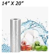 BESTEASY Plastic Produce Bag, 14" X 20" Clear Food Storage Bags on a Roll, Durable Plastic Bags f...
