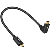 Poyiccot USB C to USB C Cable Short 1feet, USB C 90 Degree Cable 240W, 40Gbps USB 4 Cable for Thu...