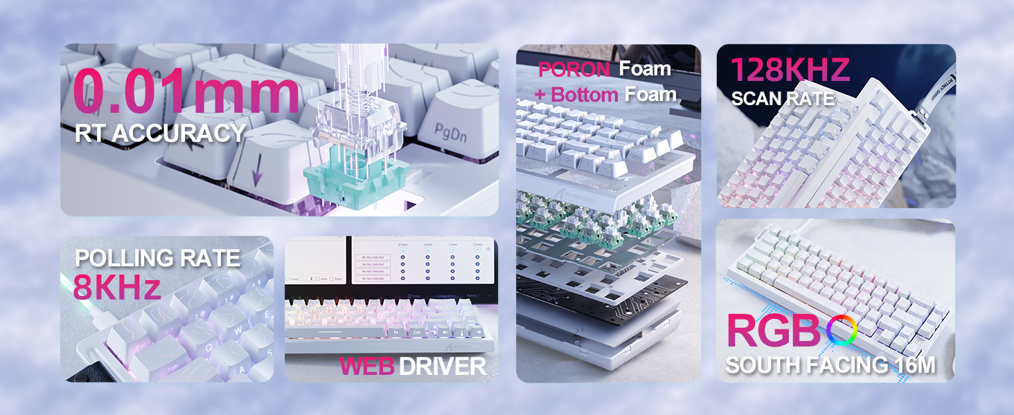 ATTACK SHARK X68 HE Mechanical Gaming Keyboard for ESPORT FPS VALORANT RHYTHM Gamers