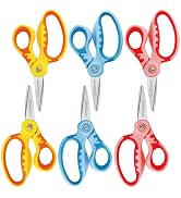 OneName Left Handed Scissors Kids,Lefty Kids Scissors,Pointed Tip Blade Soft Comfort-Grip Handles...