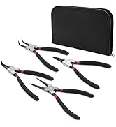 MFBJXC 4 Pack 7" Snap Ring Pliers Set with Storage Pouch, Heavy Duty Internal/External Circlip Pl...