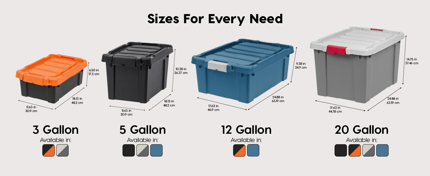 Lockable Storage Bins with Lids Heavy Duty, Stackable Containers, Garage Organizing Bins Moving Tubs