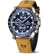 LN LENQIN Mens Watches Leather Watch Analog Quartz Watches for Men 30M Waterproof Men's Wrist Wat...