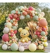 Dusty Pink Yellow Balloons Graland Double Stuffed, Pink and Yellow Balloon Arch Kit with Pastel Y...