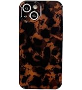 Tortoise Shell Retro Phone Case Compatible with iPhone 13 Pro Max Chic Amber Brown Leopard Stylis...