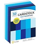 Blue Navy Colored Cardstock Thick Paper 50 Sheets, 8.5" x 11" Heavyweight 92lb Cover Card Stock f...