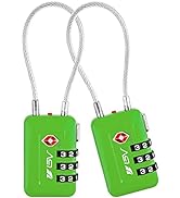 TSA Approved Luggage Travel Lock, Set-Your-Own Combination Lock for School Gym, Golf Bag, Locker,...