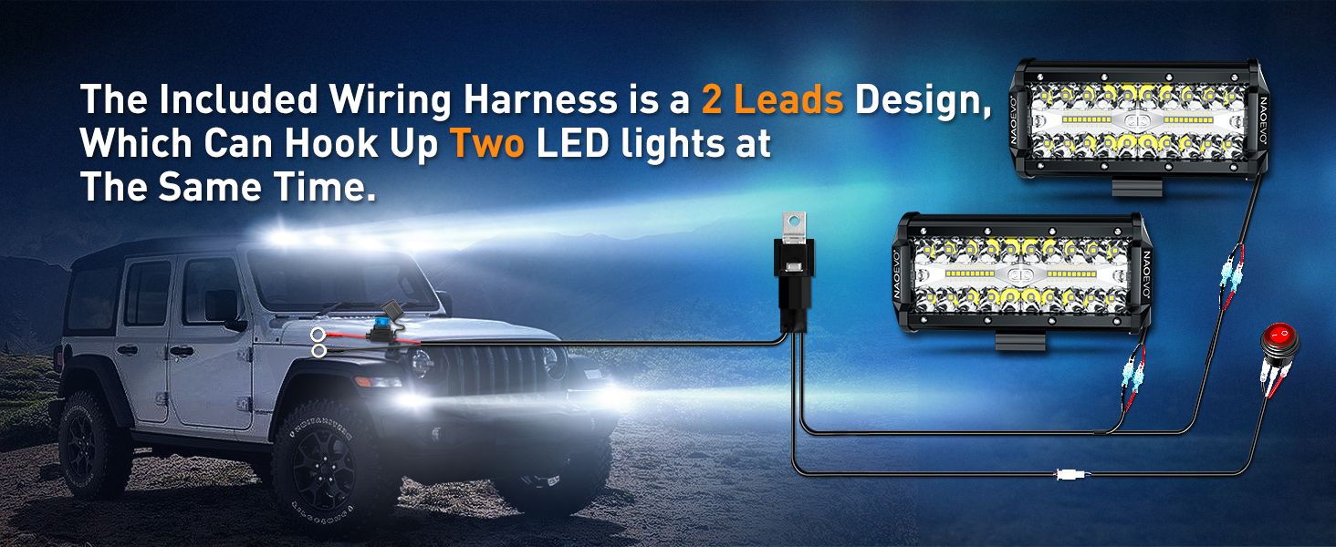 led Light bar with wiring harness