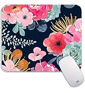 Armanza Square Mouse Pad Pink Flower, Personalized Premium-Textured Custom Mouse Mat Design, Wash...