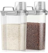 TBMax Rice Container 2 Pack 5 Lbs, Small Pet Dog Cat Food Container Dispenser, Kitchen Cereal Sto...