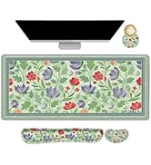 AIMSA Gaming Mouse Pad Wrist Support Set, Desk Pad +Mouse Wrist Rest +Keyboard Wrist Rest +Coaste...