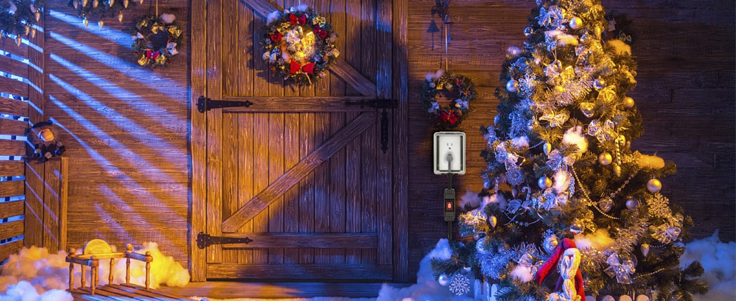 Christmas Light Grounded Outlets Plugs for Indoor/Outdoor Electrical Appliances