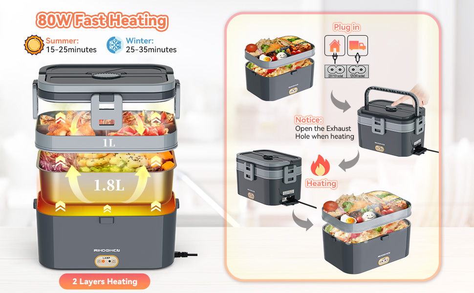 electric lunch box lunch warmer food heater heating heated food container warmer for home car