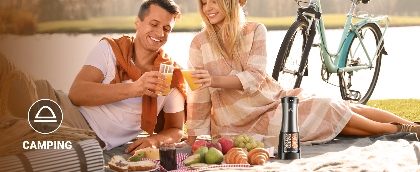 Sangcon 2-in-1 Electric Salt and Pepper Grinder Set