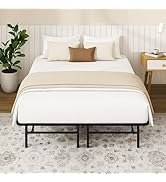 FurniEdge Queen Folding Platform Bed Frame, Heavy Duty Steel Construction with 14" Storage, Tool-...