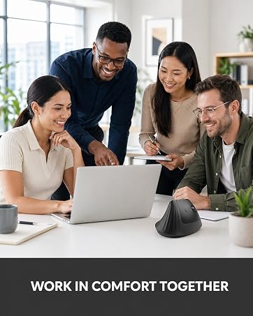 Vertical Ergonomic Mouse, Wireless Bluetooth &amp;amp; 2.4G Tri-Mode Mouse for Laptop