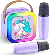 Gocina Karaoke Machine for Kids, Portable Karaoke Machine with 2 Bluetooth Wireless Microphones, ...