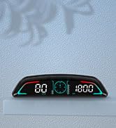 AZIJYV Head Up Display, Automotive General OBD2 HUD, Speedometer, Speed, Engine RPM, Clock, MPH U...